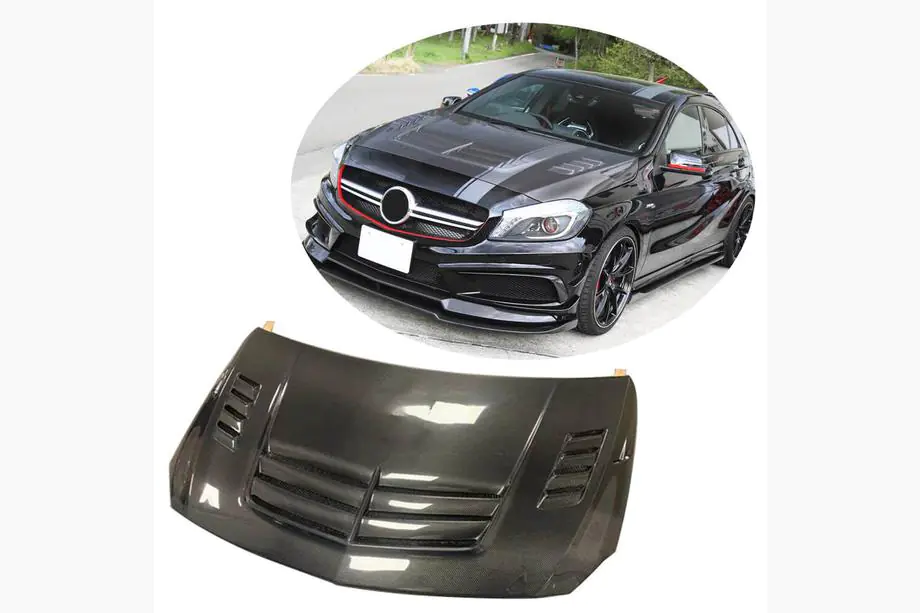 Mercedes A-class W176 2012–2018 Motorhuv (kolfiber) Image