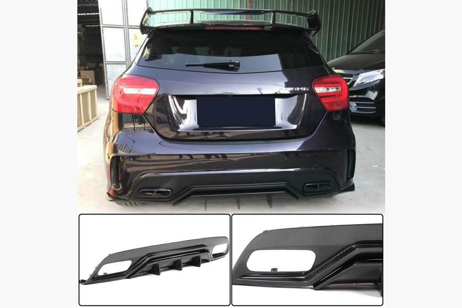 Mercedes A-class W176 2012–2018 Bakre stötfångardiffusor V2 (för AMG-Line / A45 AMG HB) Image