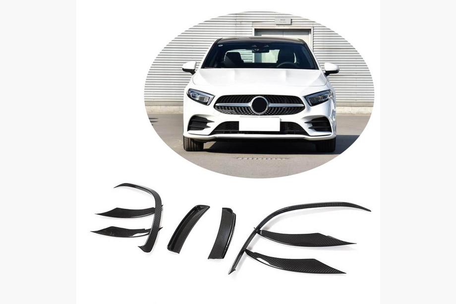 Mercedes A-class W177 2018– Frontstötfångarens kåpor (för AMG-Line SD 2018-2021, kolfiber) Image