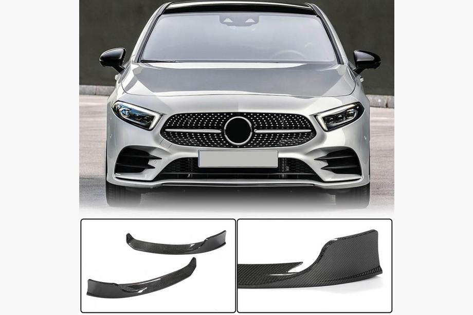 Mercedes A-class W177 2018– Frontstötfångartillägg Flap (för AMG-Line 2018-2021, kolfiber) Foto 1