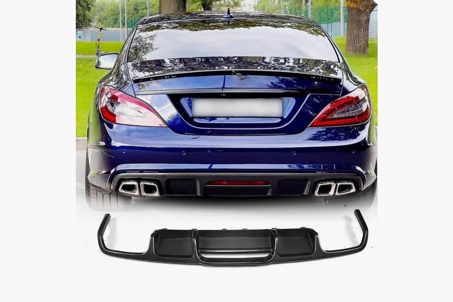 Mercedes CLS C218 2011–2018 Bakre stötfångardiffusor (för Base/CLS63 AMG 2015-2018, kolfiber) Image