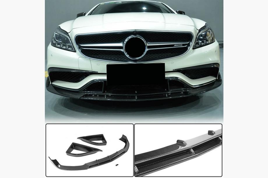Mercedes CLS C218 2011–2018 Frontläpp Lip V1 (för CLS63 AMG SD 2015-2018, kolfiber) Foto 1