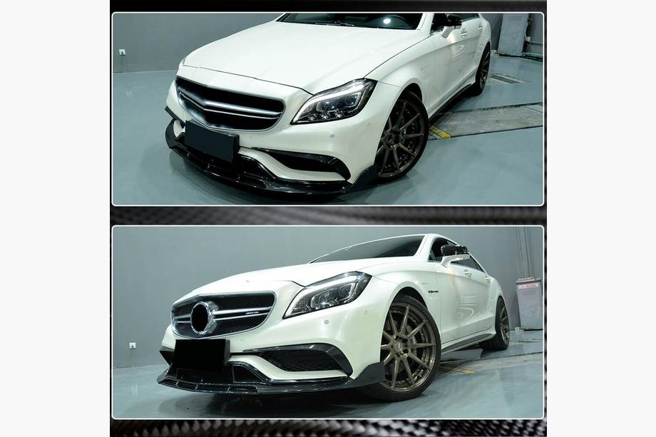 Mercedes CLS C218 2011–2018 Frontläpp Lip V1 (för CLS63 AMG SD 2015-2018, kolfiber) Foto 5