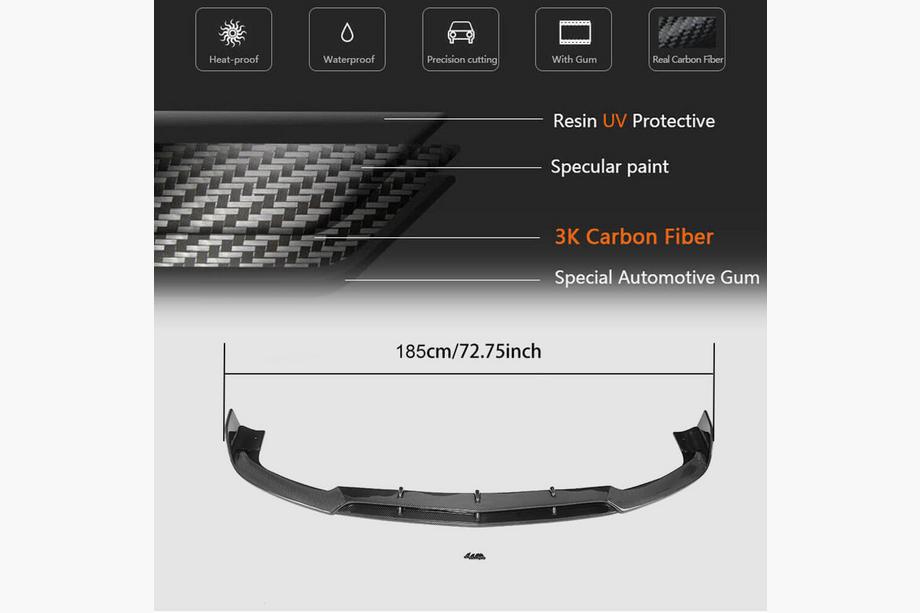 Mercedes CLS C218 2011–2018 Frontläpp Lip V1 (för CLS63 AMG SD 2015-2018, kolfiber) Foto 7