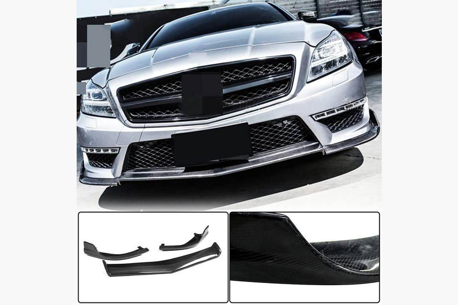 Mercedes CLS C218 2011–2018 Frontläpp till främre stötfångare Lip V1 (för CLS63 AMG SD 2011-2014, kolfiber) Foto 1
