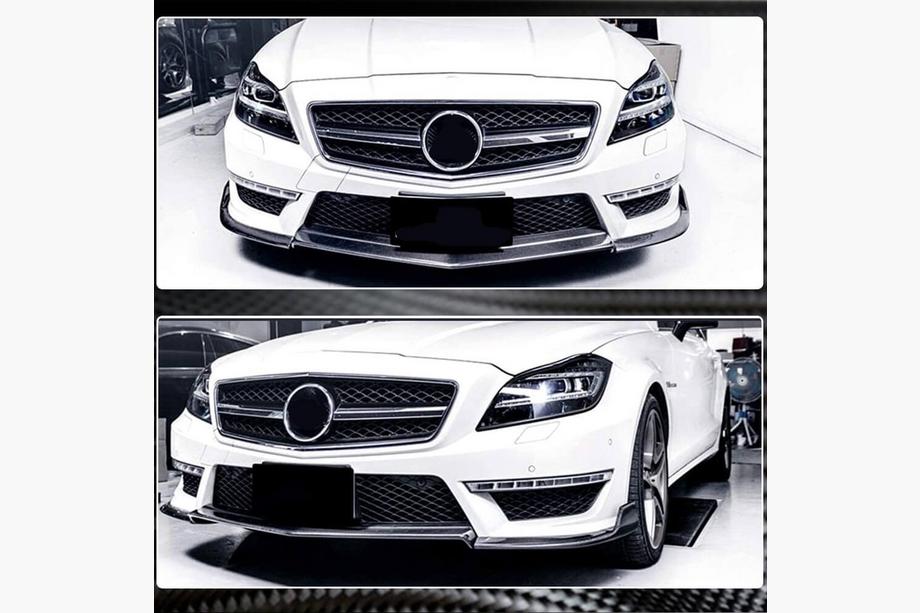 Mercedes CLS C218 2011–2018 Frontläpp till främre stötfångare Lip V1 (för CLS63 AMG SD 2011-2014, kolfiber) Foto 3