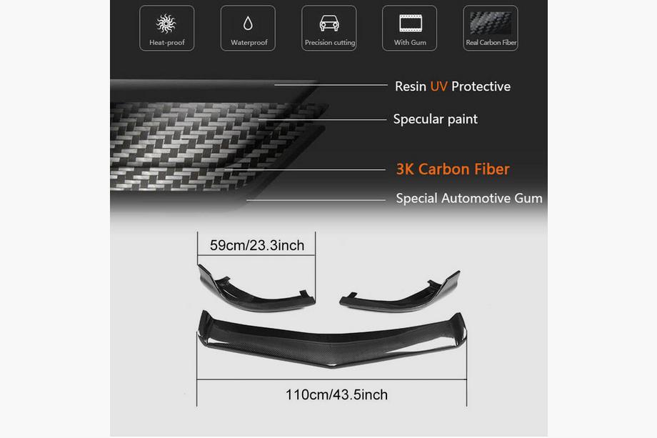 Mercedes CLS C218 2011–2018 Frontläpp till främre stötfångare Lip V1 (för CLS63 AMG SD 2011-2014, kolfiber) Foto 5