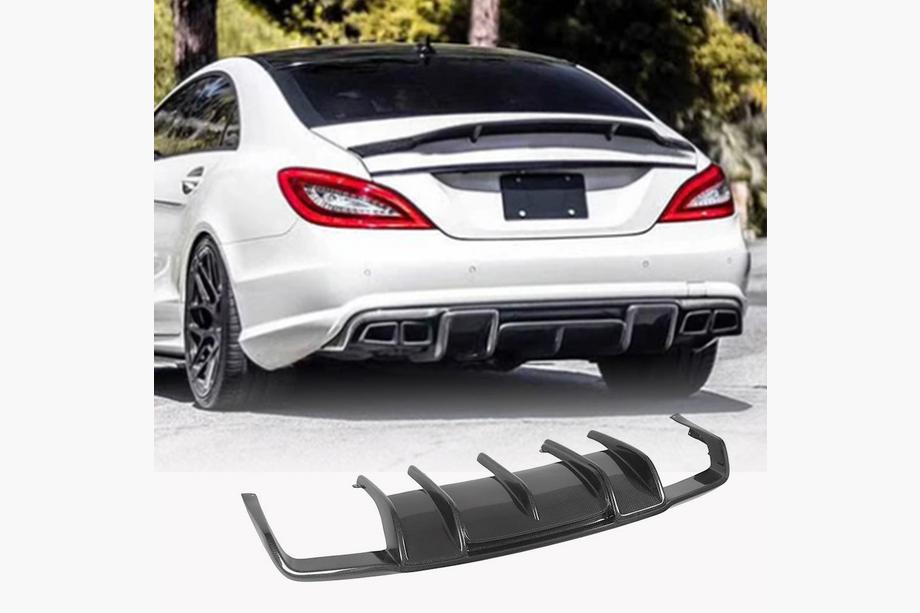 Mercedes CLS C218 2011–2018 Diffusor till bakre stötfångare (för AMG-Line/CLS63 AMG 2011-2014, kolfiber) Foto 1