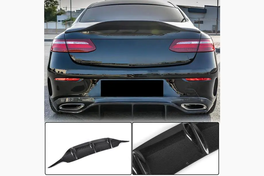 Mercedes E-class coupé C238 2016–2024 Bakre stötfångardiffusor V2 (för AMG-Line 2017-2019, kolfiber) Image