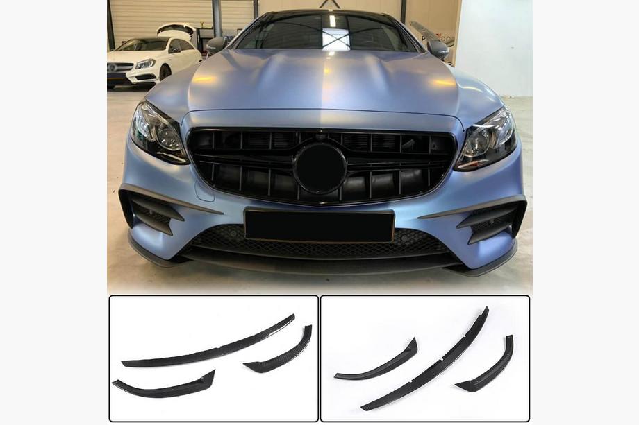 Mercedes E-class coupé C238 2016–2024 Frontläpp till främre stötfångare Lip (för AMG-Line 2017-2019, kolfiber) Image