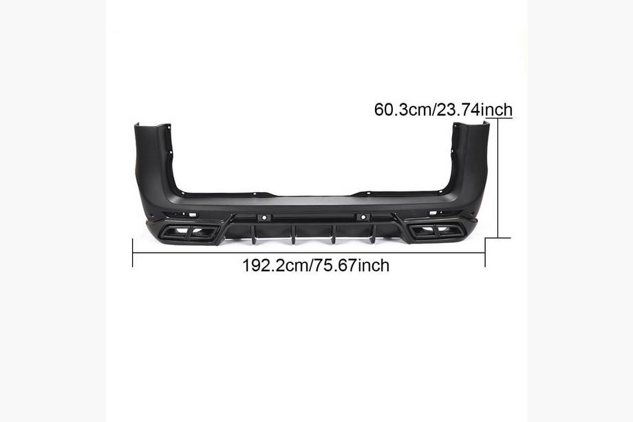 Mercedes Vito/V-klass W447 2014– Bakre stötfångarlist med diffuser (2014-2019, plast + kolfiber) Foto 5