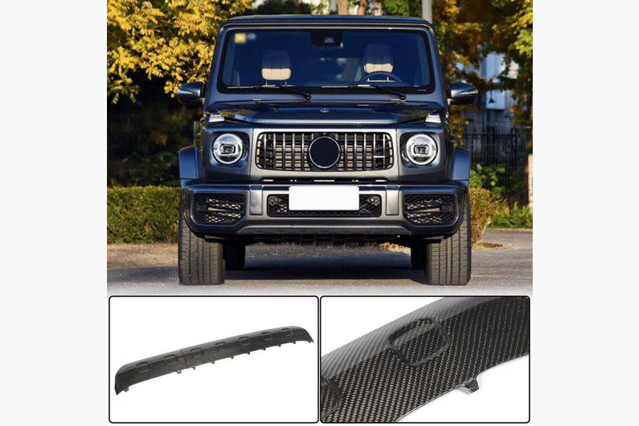 Mercedes G-Class W463 2018–2024 Frontstötfångarläpp V1 (för G63 AMG, dry carbon) Image