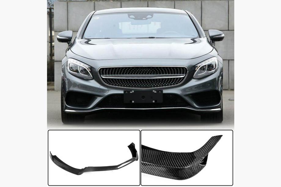 Mercedes S-class C217 Coupé 2014–2020 Frontläpp till främre stötfångare Lip V1 (för AMG-Line 2015-2018, kolfiber) Image