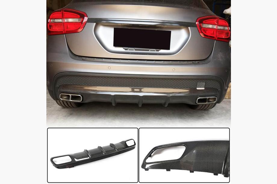Mercedes GLA X156 2014–2019 Bakre stötfångardiffusor (för GLA45 AMG, kolfiber) Image