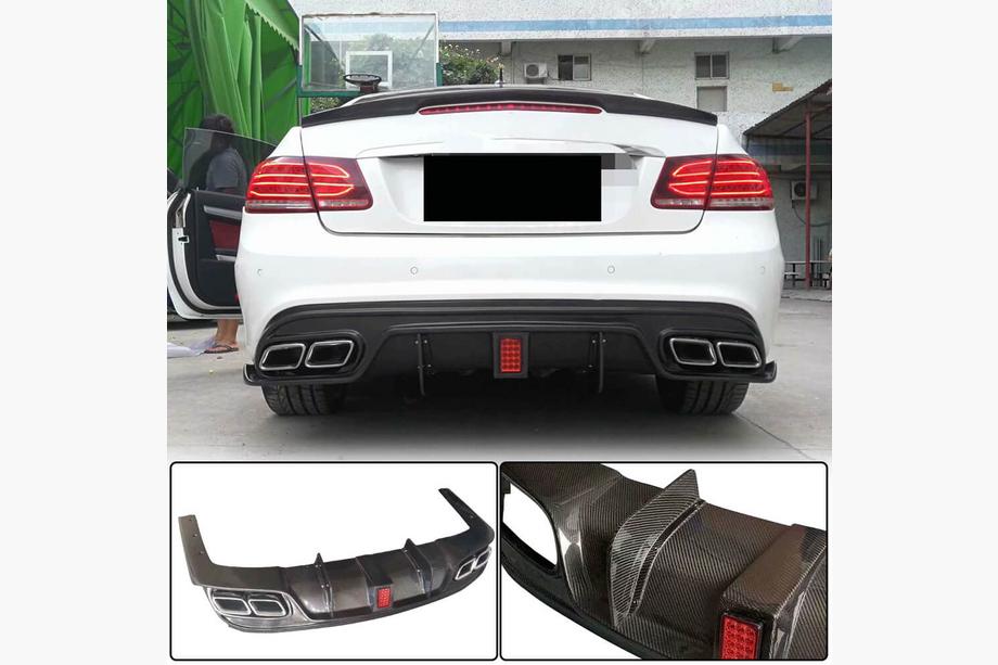 Mercedes E-klass Coupé C207 2010–2017 Bakre stötfångardiffusor (för AMG-Line 2014-2016, kolfiber) Image