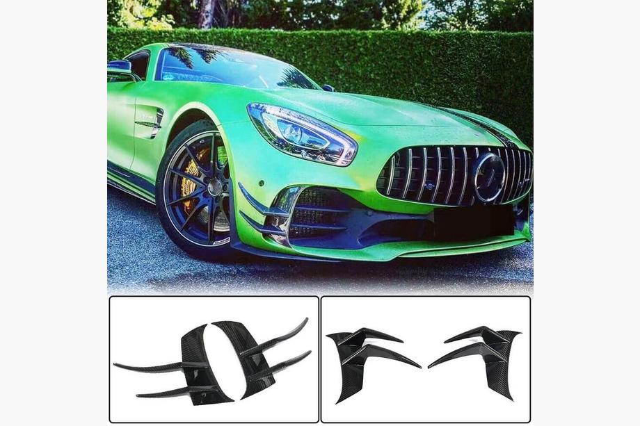 Mercedes AMG GT C190/R190 2014–2022 V2 påsatser till främre stötfångare (för GT R 2016-2019, torr kolfiber) Image