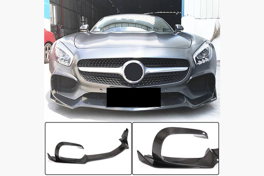 Mercedes AMG GT C190/R190 2014–2022 Frontläpp Lip till stötfångare (för 2015-2017, kolfiber) Image
