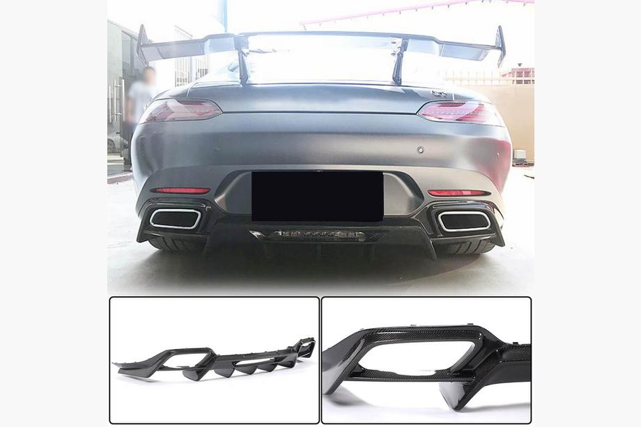 Mercedes AMG GT C190/R190 2014–2022 Bakre stötfångardiffusor (för 2015-2017, kolfiber) Image