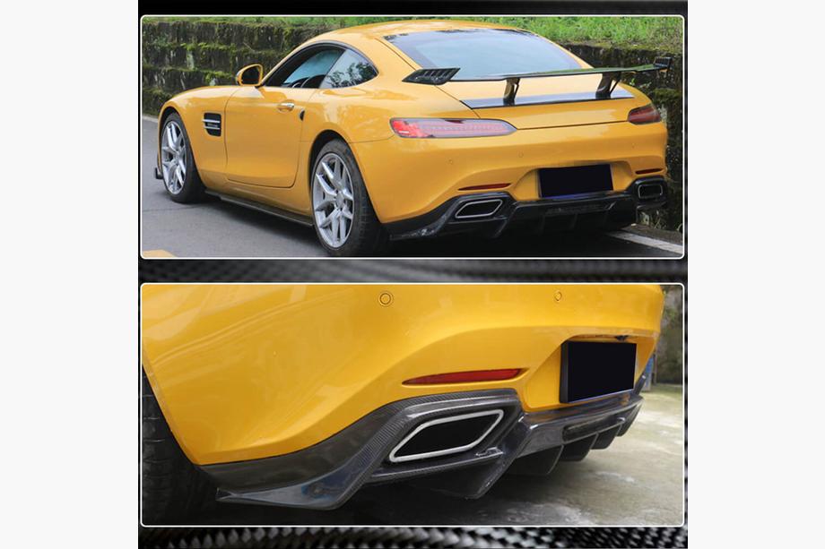 Mercedes AMG GT C190/R190 2014–2022 Bakre stötfångardiffusor (för 2015-2017, kolfiber) Foto 3