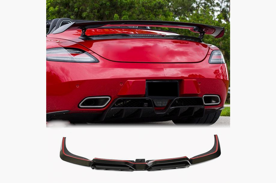 Mercedes SLS C197 2010–2014 Bakre stötfångardiffusor (kolfiber) Image