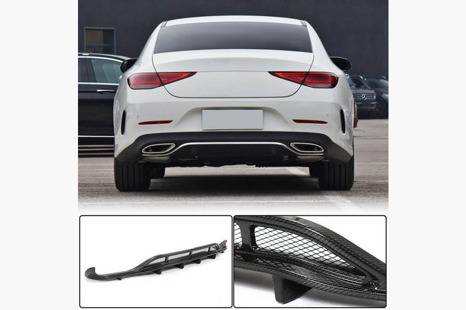 Mercedes CLS C257 2018– Bakre stötfångardiffuser V2 (för AMG-Line 2018-2020, kolfiber) Image