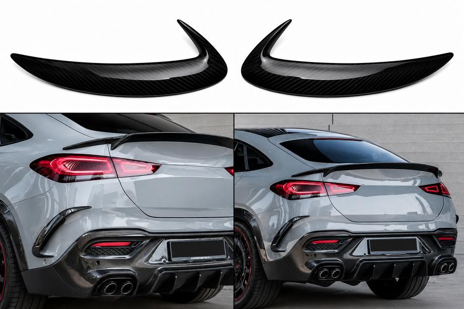 Mercedes GLE Coupé C167 2019– Bakre stötfångarlister (för GLE 350/GLE450/GLE63 2019-2023, kolfiber) Image