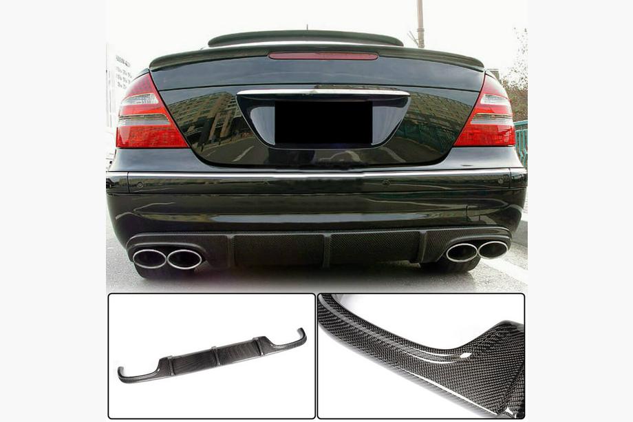Mercedes E-klass W211 2002–2009 Bakre stötfångardiffuser (för E55 AMG 2003-2006, kolfiber) Image