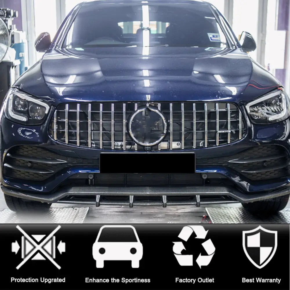 Frontläpp Lip till främre stötfångare (för AMG-Line 2020+, kolfiber) foto 2
