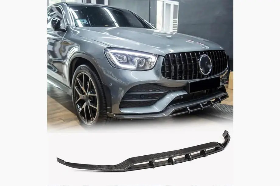 Mercedes GLC X253 2015–2022 Frontläpp Lip till främre stötfångare (för AMG-Line 2020+, kolfiber) Image