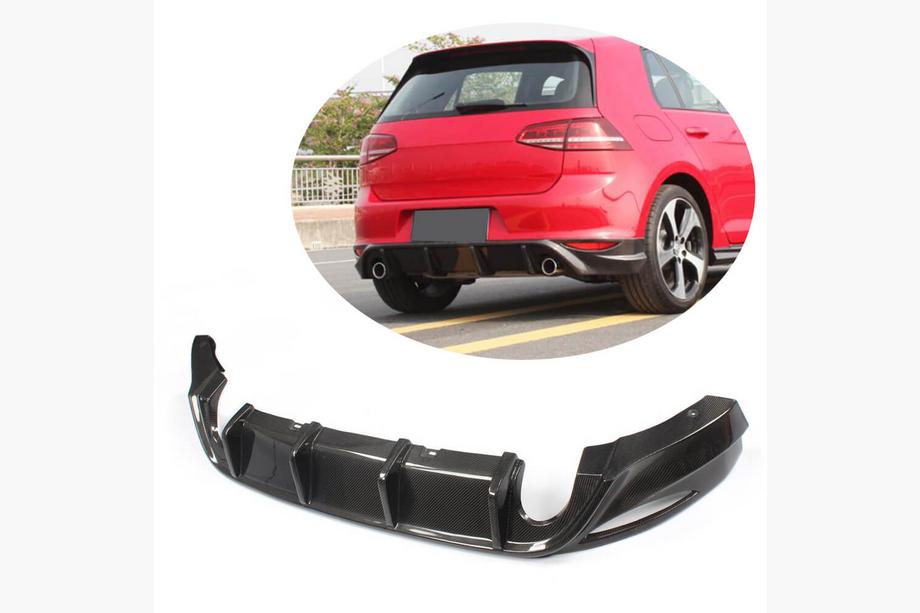Volkswagen Golf 7/E-Golf 2012–2020 Bakre stötfångardiffusor V1 (för Base/GTI HB 2012-2017, kolfiber) Image