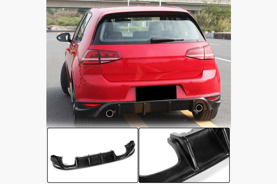 Volkswagen Golf 7/E-Golf 2012–2020 Bakre stötfångardiffuser V2 (för Base/GTI HB 2012-2017, kolfiber) Image