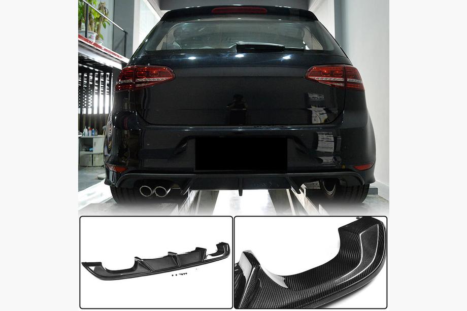 Volkswagen Golf 7/E-Golf 2012–2020 Bakre stötfångardiffusor (för R/R-Line HB 2012-2017, kolfiber) Image