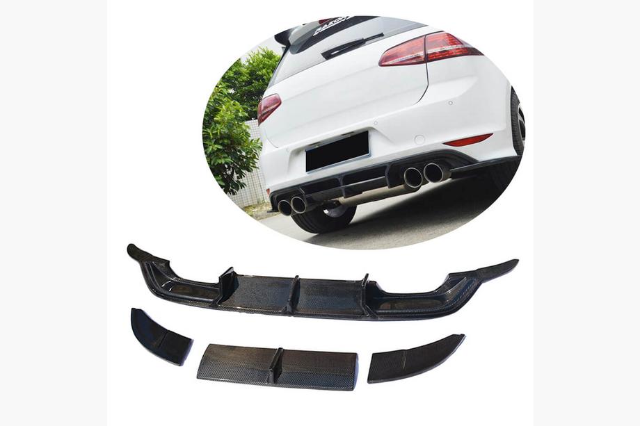 Volkswagen Golf 7/E-Golf 2012–2020 Bakre stötfångardiffusor (för R-Line HB 2012-2017, kolfiber) Image