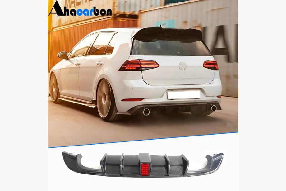 Volkswagen Golf 7/E-Golf 2012–2020 Bakre stötfångardiffuser (för R-Line HB 2017-2020, kolfiber) Image