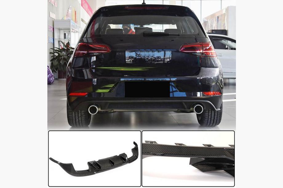 Volkswagen Golf 7/E-Golf 2012–2020 Bakre stötfångardiffusor (för Base/GTI HB 2017-2020, kolfiber) Image