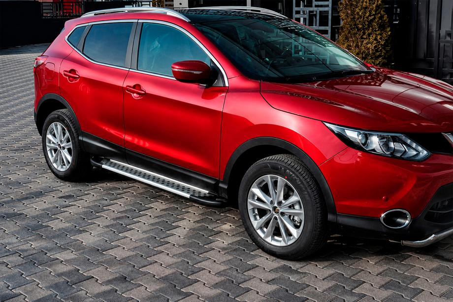 Nissan Qashqai 2014–2021 Sidosteg X5-typ (2 st, aluminium) Image