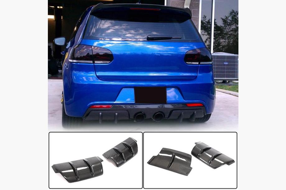 Volkswagen Golf 6 2008–2014 Bakre stötfångardiffusor V2 (för R/R20 HB 2010-2013, kolfiber) Image