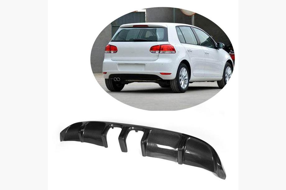Volkswagen Golf 6 2008–2014 Bakre stötfångardiffusor V2 (för Base HB 2010-2013, kolfiber) Image