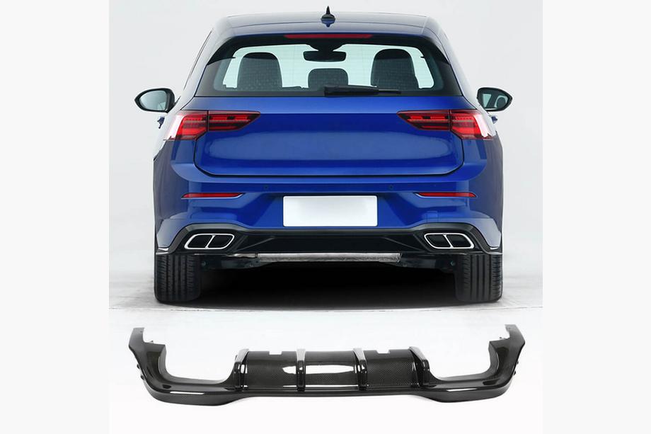 Volkswagen Golf 8 2019– Bakre stötfångardiffuser (för R HB, torr kolfiber) Image