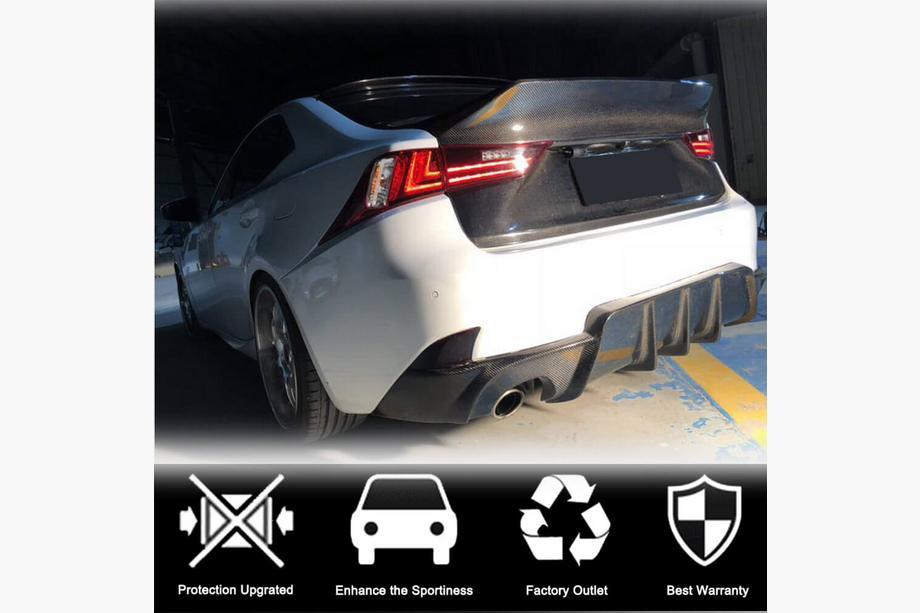 Lexus IS 2013– Bakre stötfångardiffusor V1 (för Base/F-Sport 2013-2016, kolfiber) Foto 2