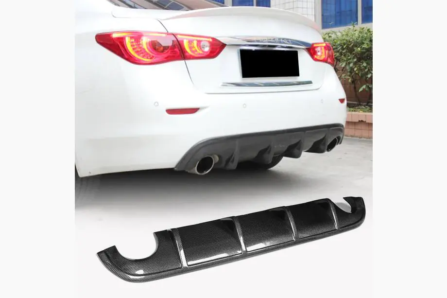 Infiniti Q50/Q60 2013–2024 Bakre stötfångardiffusor V1 (för Q50 Base/Sport 2014-2017, kolfiber) Image