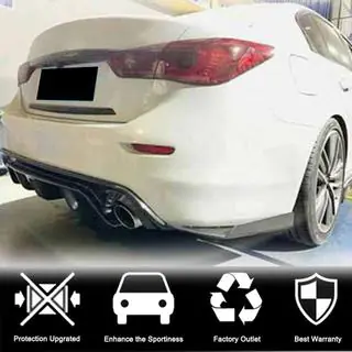 Kolfiber bakre stötfångarlist (för Q50 Base/Sport 2014-2017) Infiniti Q50/Q60 2013–2024 foto 2