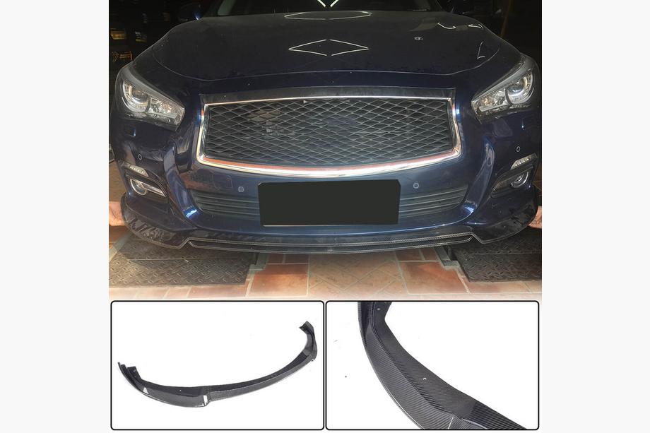 Infiniti Q50/Q60 2013–2024 Frontläpp till främre stötfångare Lip V2 (för Q50 Base 2014-2017, kolfiber) Image