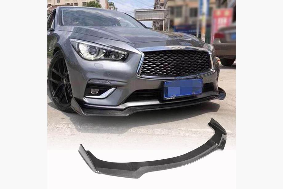 Infiniti Q50/Q60 2013–2024 Frontläpp till stötfångare Lip V1 (för Q50 Base 2018-2023, kolfiber) Image