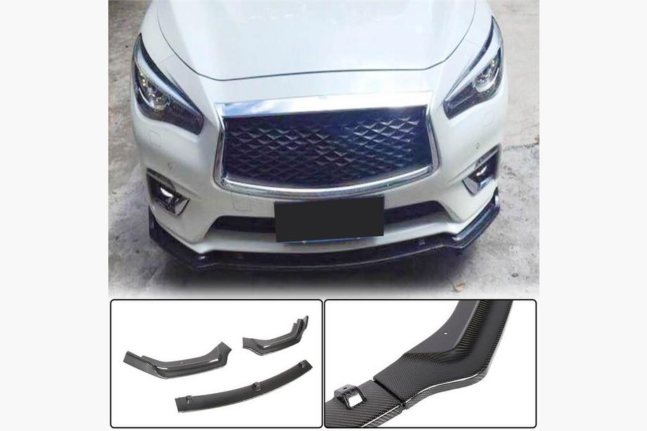Infiniti Q50/Q60 2013–2024 Frontspoilerläpp Lip V2 (för Q50 Base 2018-2023, kolfiber) Foto 1