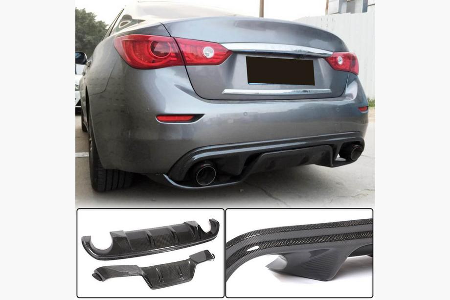Infiniti Q50/Q60 2013–2024 Bakre stötfångardiffusor V3 (för Q50 Base/Sport 2014-2017, kolfiber) Image