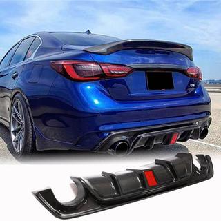 Bakre stötfångardiffusor V3 (för Q50 Base/Sport 2018-2023, kolfiber) Infiniti Q50/Q60 2013–2024 foto 1