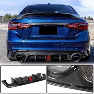 Bakre stötfångardiffusor V3 (för Q50 Base/Sport 2018-2023, kolfiber) Infiniti Q50/Q60 2013–2024 foto 2
