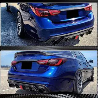 Bakre stötfångardiffusor V3 (för Q50 Base/Sport 2018-2023, kolfiber) Infiniti Q50/Q60 2013–2024 foto 4