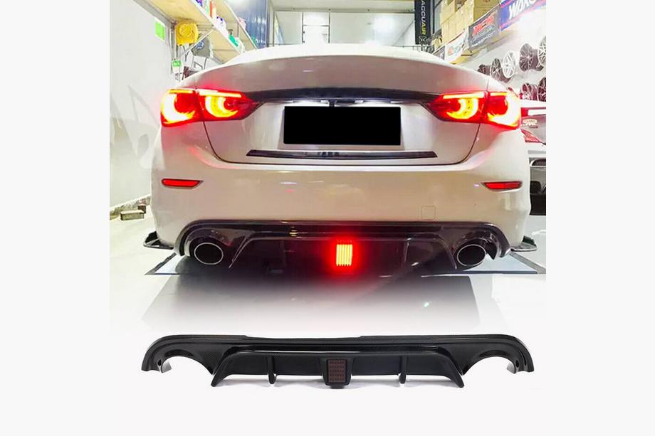 Infiniti Q50/Q60 2013–2024 V4 diffuser till bakre stötfångare (för Q50 Base/Sport 2014-2017, kolfiber) Image